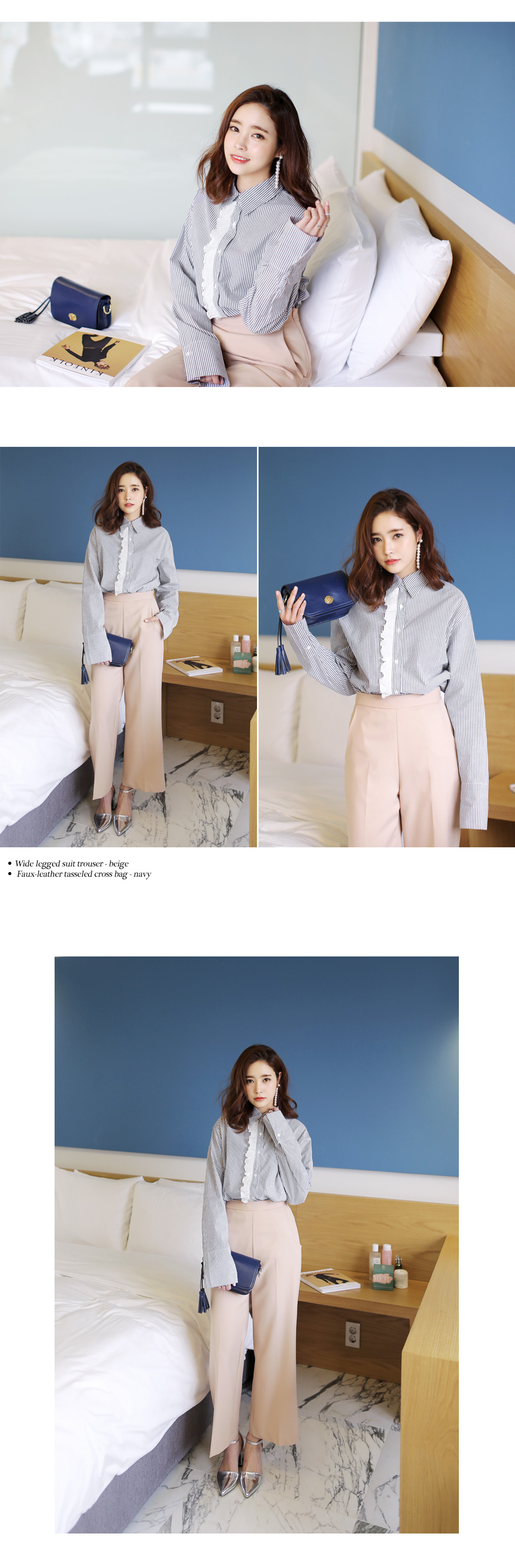 <font color=red><b>**雑誌mer7月号掲載**</b></font>センタープレスセミワイドパンツ・全3色 | DHOLIC | 詳細画像4