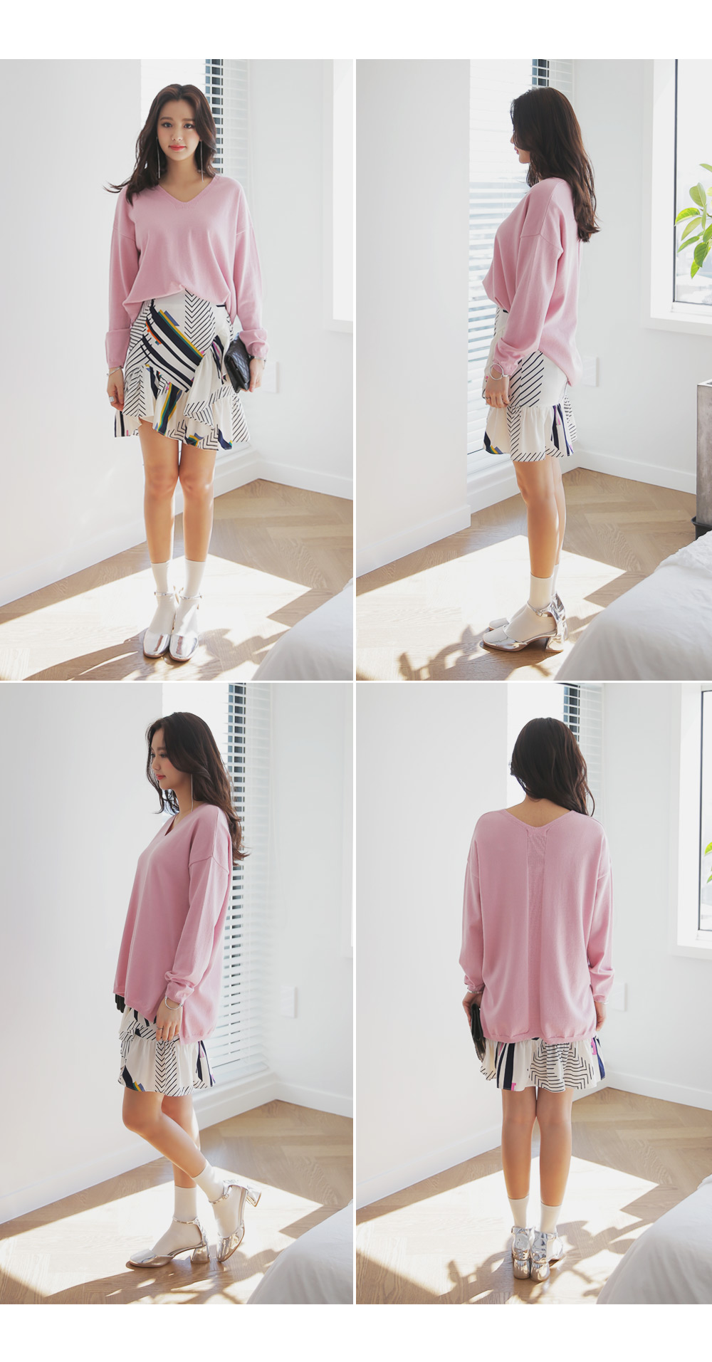 Vネックサイドスリットニットプルオーバー・全4色 | DHOLIC | 詳細画像6