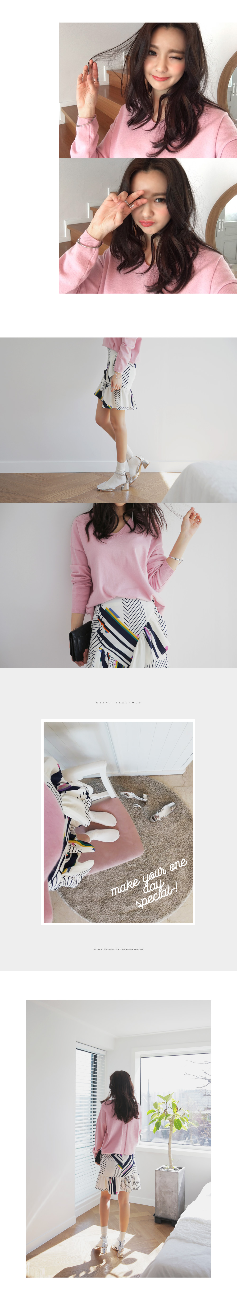 Vネックサイドスリットニットプルオーバー・全4色 | DHOLIC | 詳細画像4