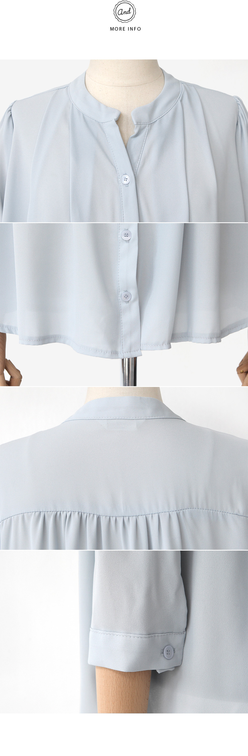 <font color=red><b>**雑誌STORY9月号掲載**</b></font>タックディテールバンドカラーブラウス・全4色 | DHOLIC | 詳細画像7