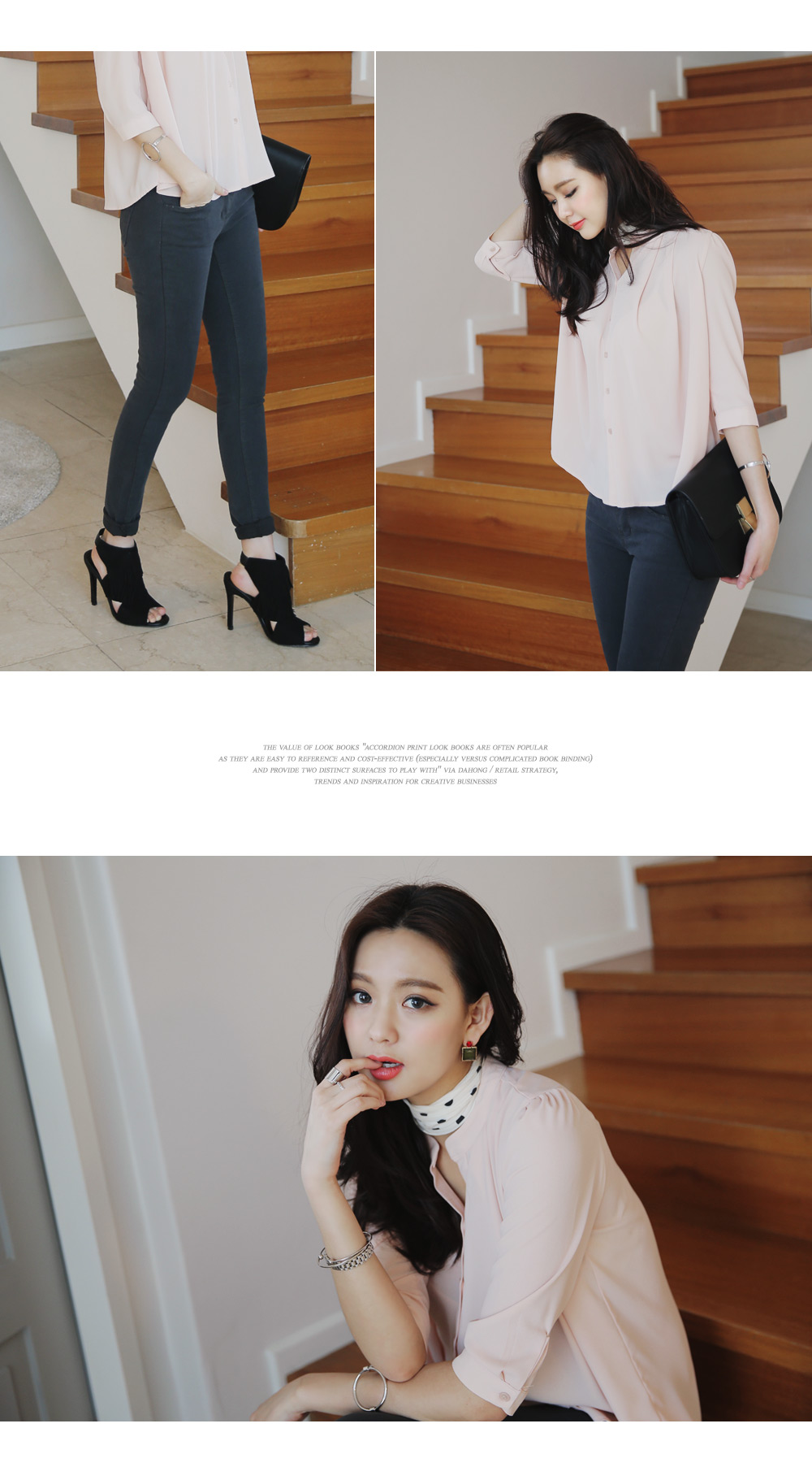 <font color=red><b>**雑誌STORY9月号掲載**</b></font>タックディテールバンドカラーブラウス・全4色 | DHOLIC | 詳細画像5