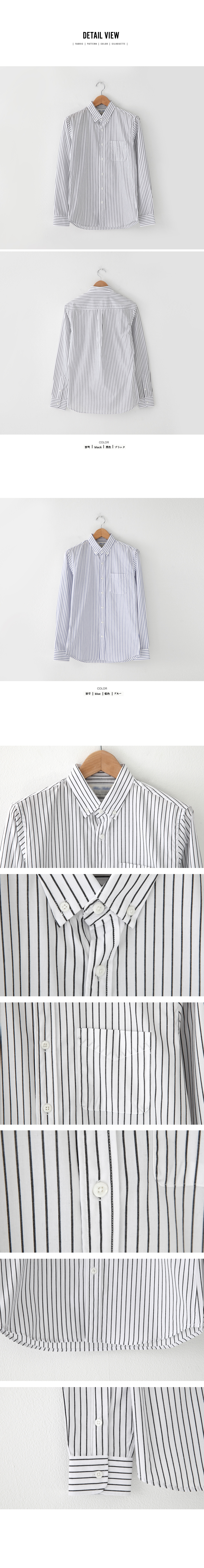 ピンストライプパターンボタンダウンシャツ・全2色 | 詳細画像8