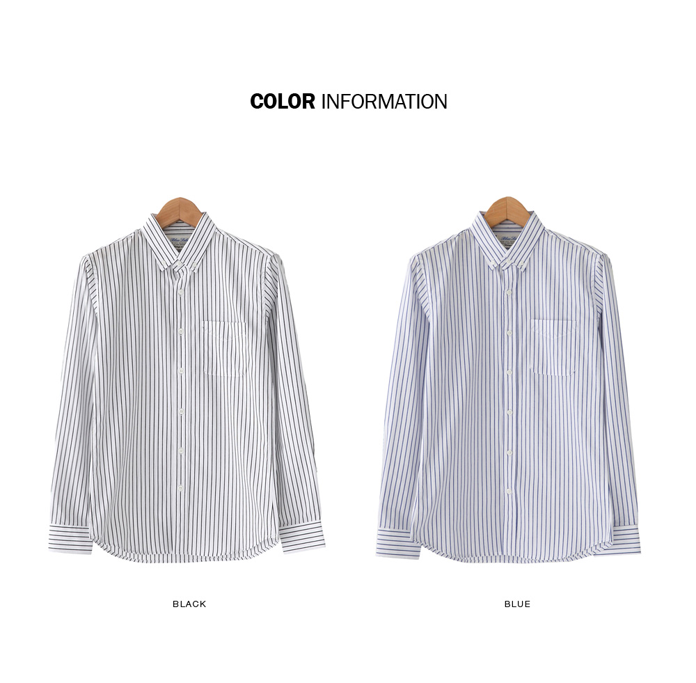 ピンストライプパターンボタンダウンシャツ・全2色 | 詳細画像2