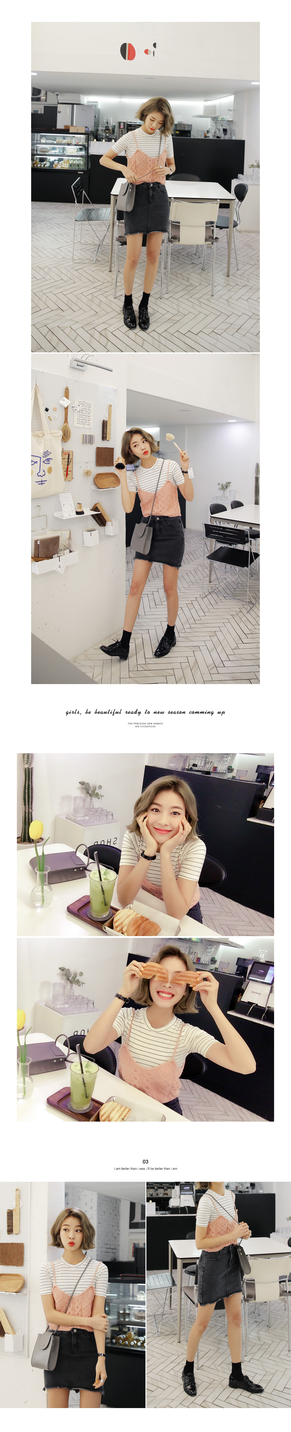 <font color=red><b>**雑誌S cawaii!6月号掲載**</b></font>フレイドヘムミニデニムスカート・全2色 | DHOLIC | 詳細画像2