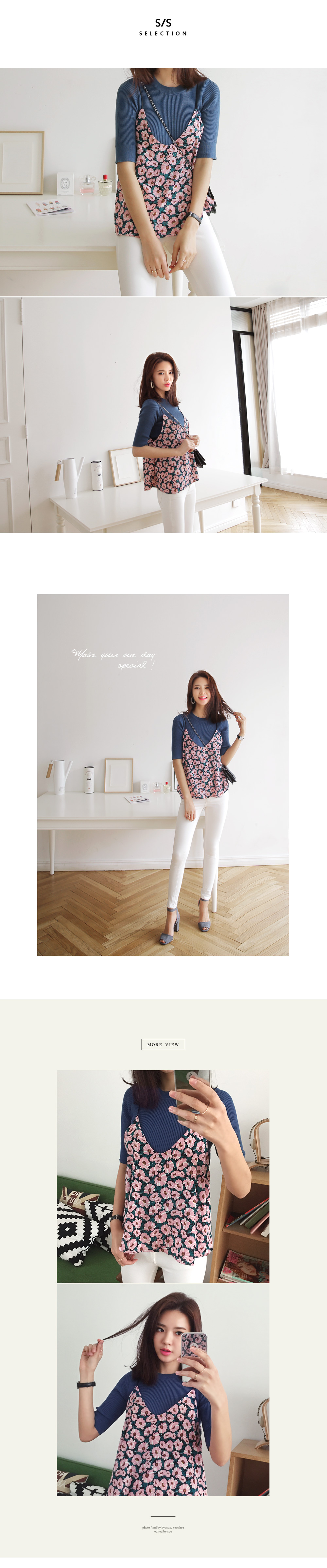 <font color=red><b>**雑誌mer6月号掲載**</b></font>フラワーパターンVネックビスチェ・全3色 | DHOLIC | 詳細画像4