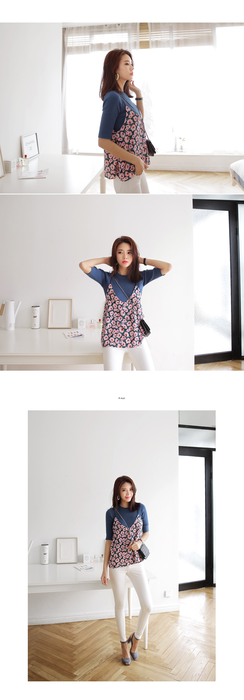 <font color=red><b>**雑誌mer6月号掲載**</b></font>フラワーパターンVネックビスチェ・全3色 | DHOLIC | 詳細画像5