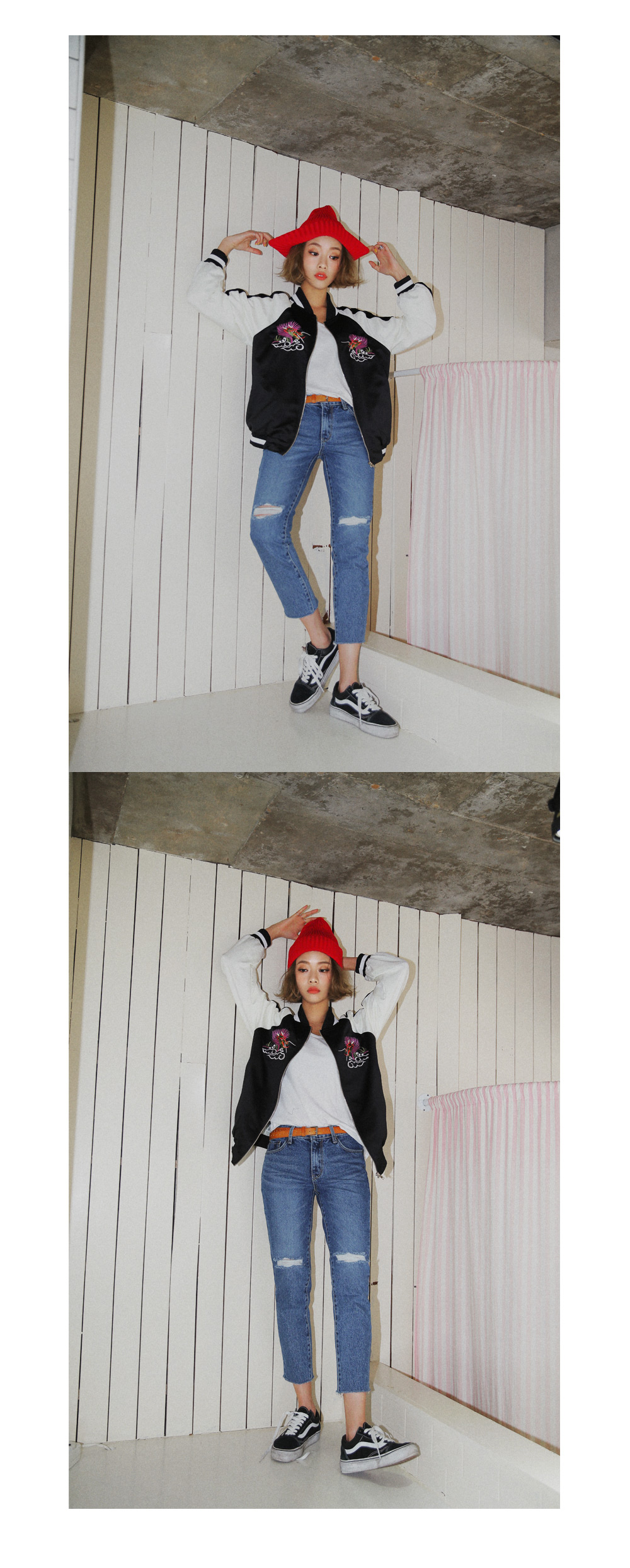 フレイドヘムハイウエストストレートデニムパンツ・全1色 | DHOLIC | 詳細画像4