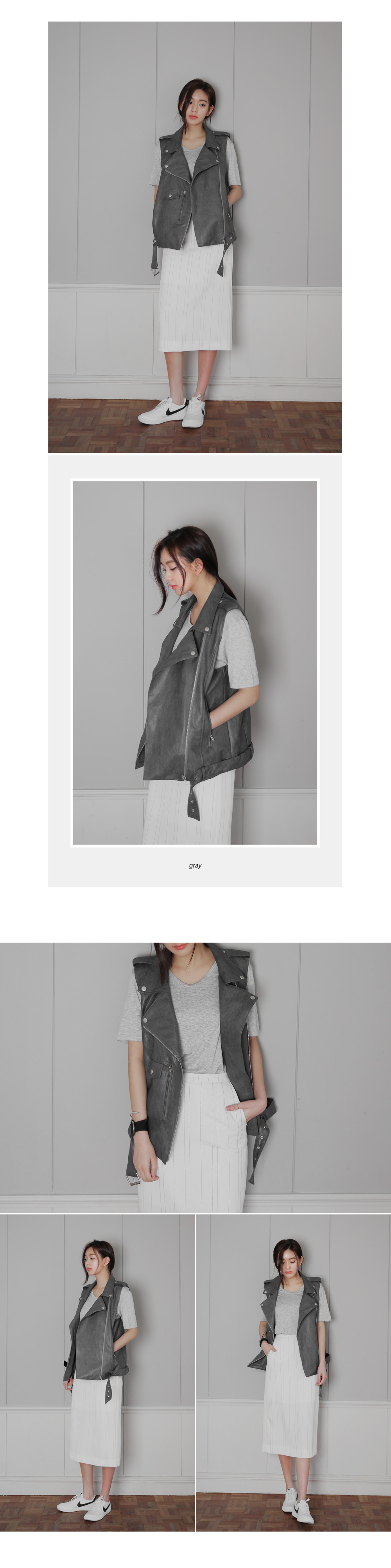 フェイクレザーライダースベスト・全2色 | DHOLIC | 詳細画像8