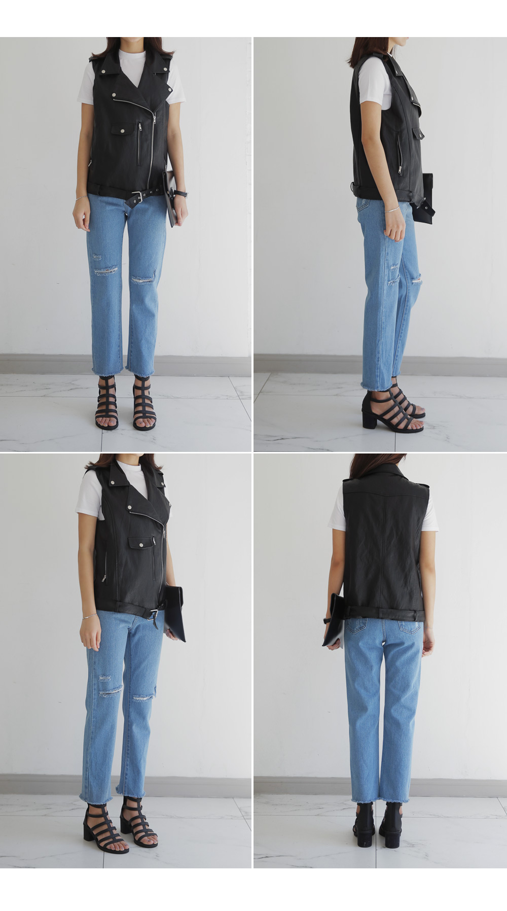 フェイクレザーライダースベスト・全2色 | DHOLIC | 詳細画像9