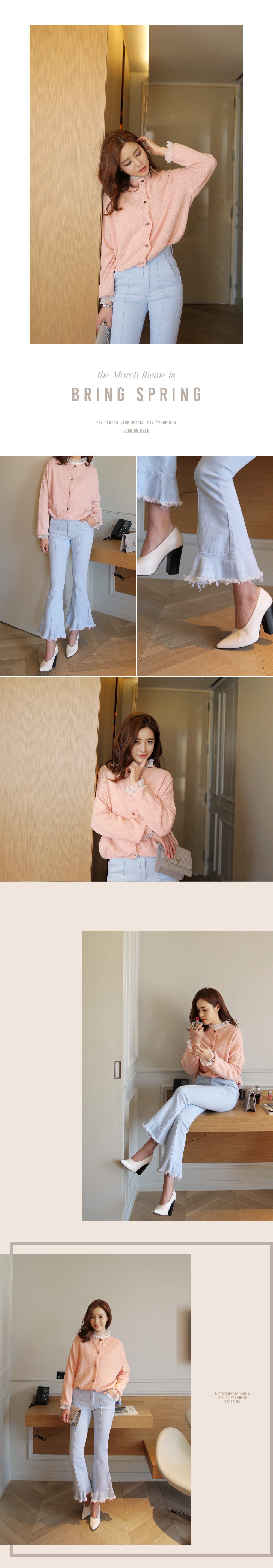 ドットパターンベルカフスシースルーブラウス・全3色 | DHOLIC | 詳細画像3