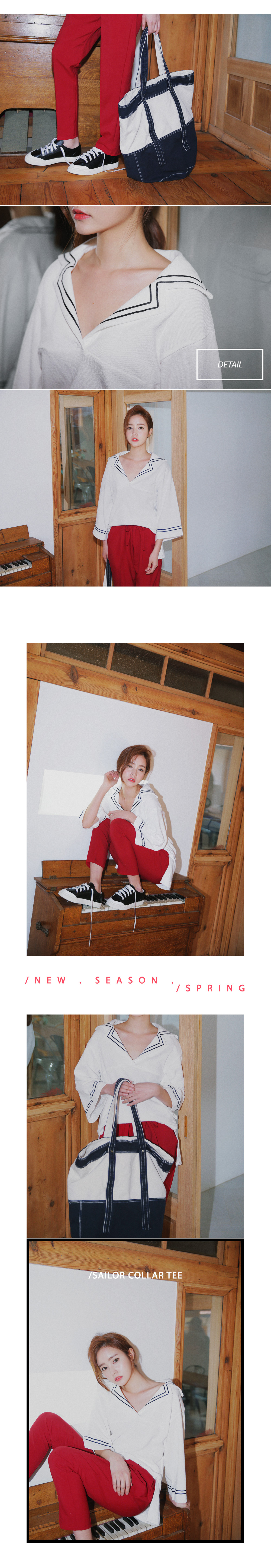 サイドスリットセーラーカラーTシャツ・全3色 | DHOLIC | 詳細画像3