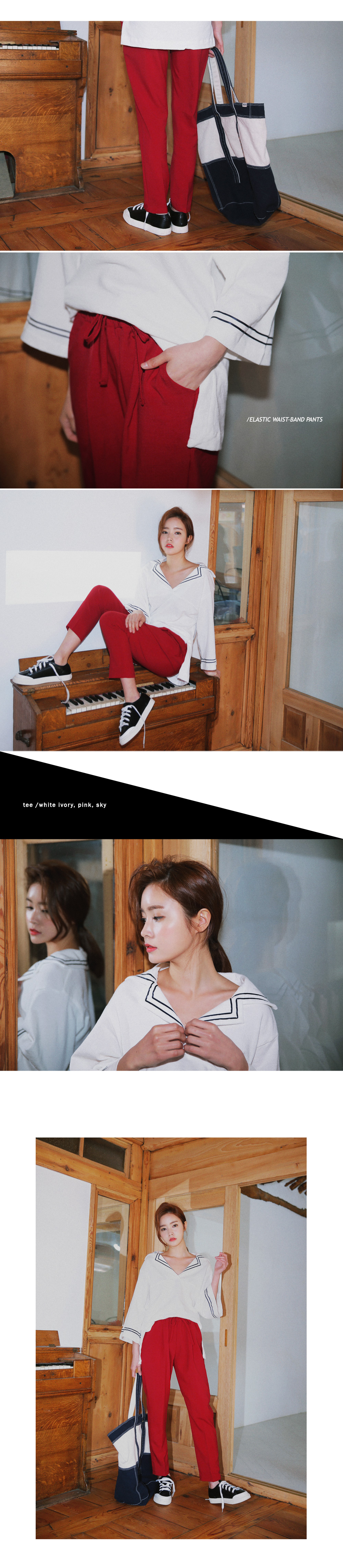 サイドスリットセーラーカラーTシャツ・全3色 | DHOLIC | 詳細画像4