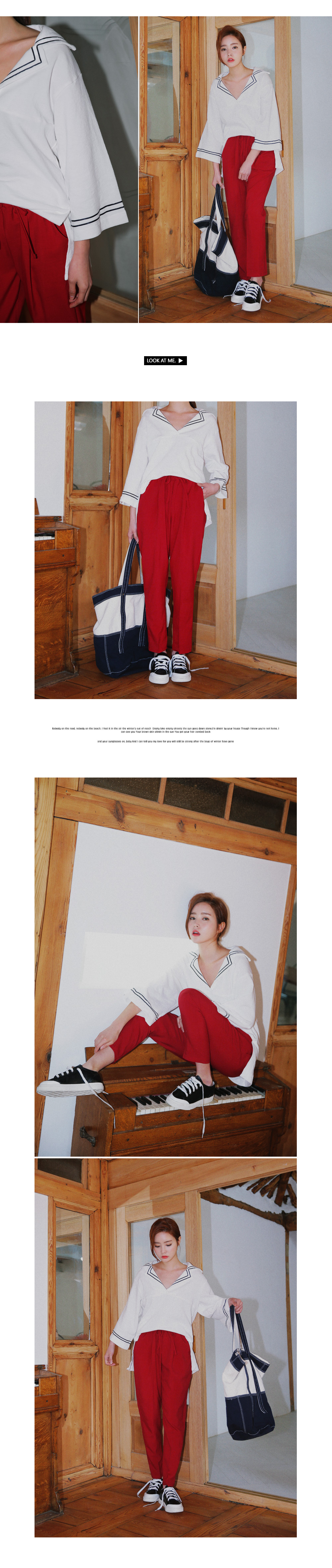 サイドスリットセーラーカラーTシャツ・全3色 | DHOLIC | 詳細画像5