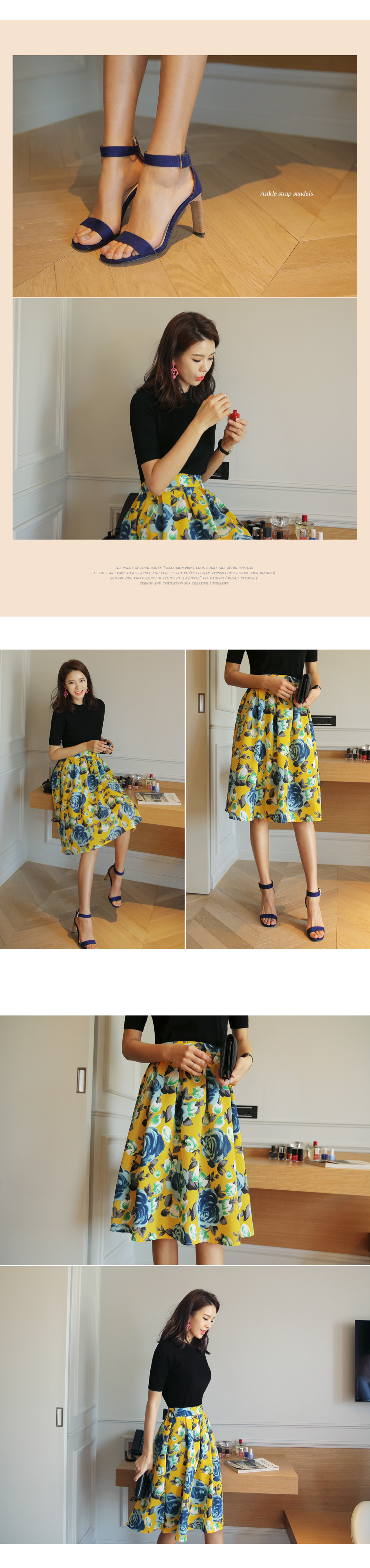 ユニークウッドヒールアンクルストラップサンダル・全6色 | DHOLIC | 詳細画像2