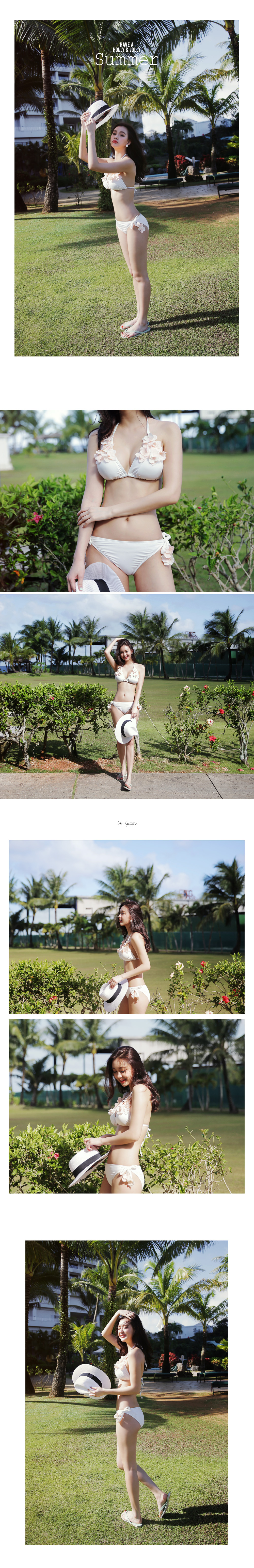 <font color=red><b>**雑誌GLITTER8月号掲載**</b></font>フラワーデコレーションホルターネックビキニ・全1色 | DHOLIC | 詳細画像2