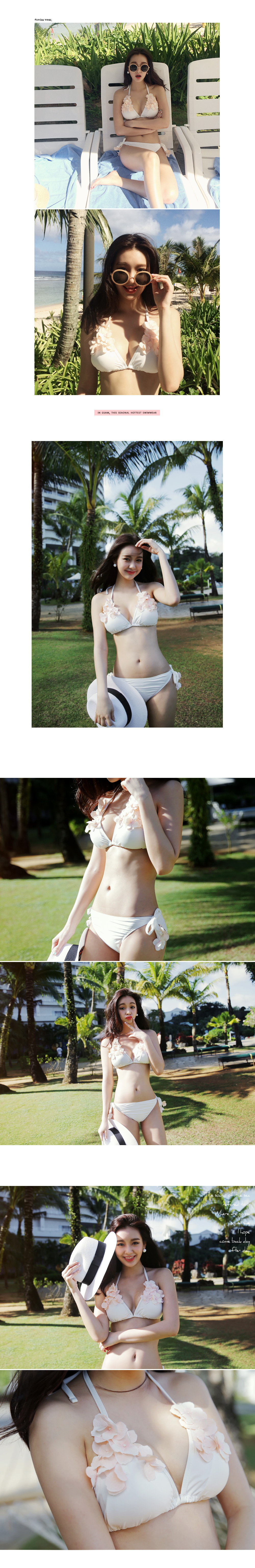 <font color=red><b>**雑誌GLITTER8月号掲載**</b></font>フラワーデコレーションホルターネックビキニ・全1色 | DHOLIC | 詳細画像4