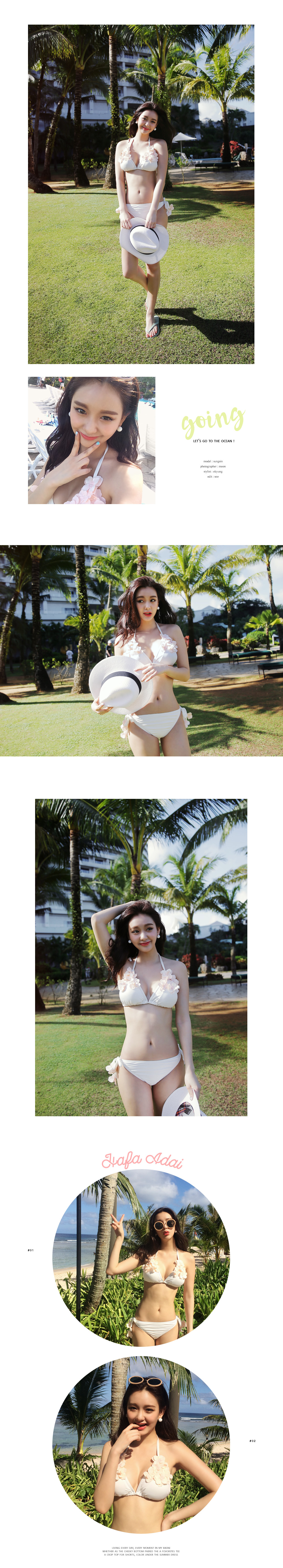 <font color=red><b>**雑誌GLITTER8月号掲載**</b></font>フラワーデコレーションホルターネックビキニ・全1色 | DHOLIC | 詳細画像6