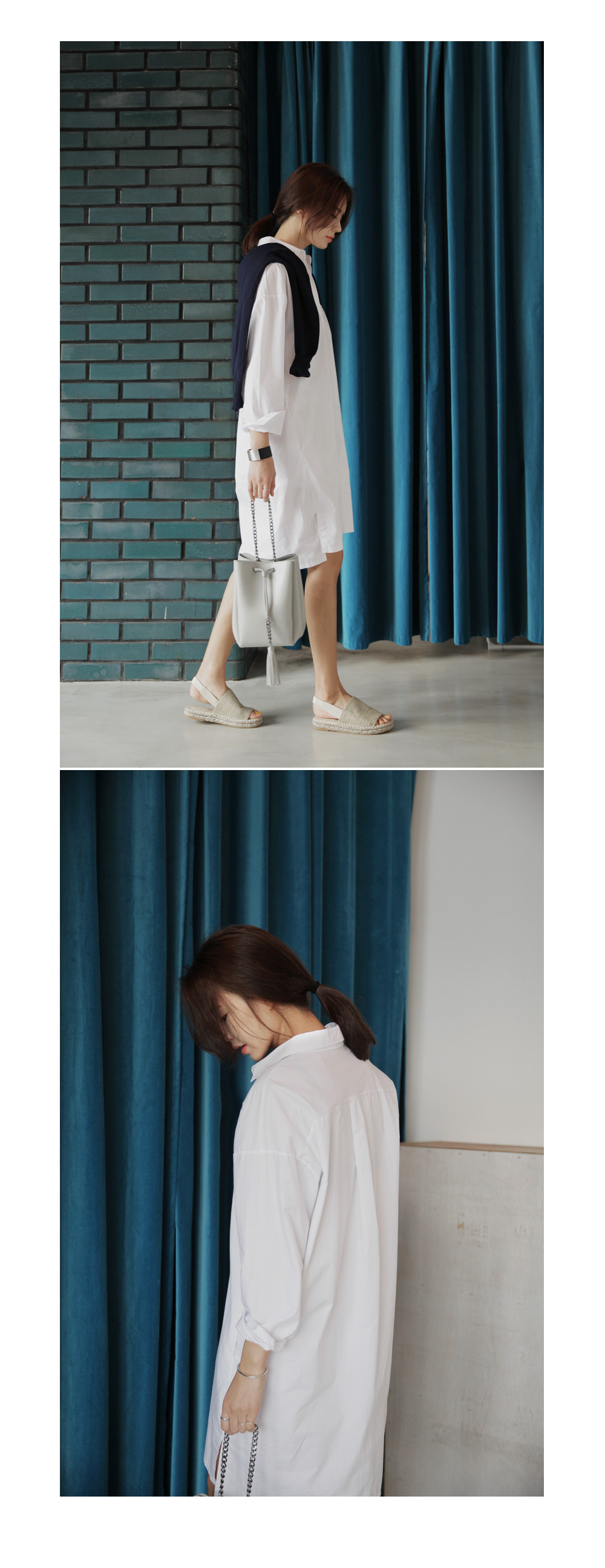 アンバランスヘムスリットオーバーサイズシャツ・全5色 | DHOLIC | 詳細画像6