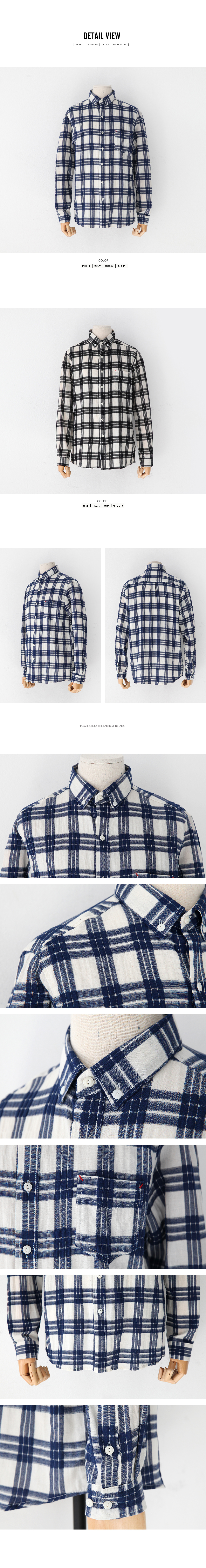 ボタンダウンカラーペイントチェックシャツ・全2色 | 詳細画像6