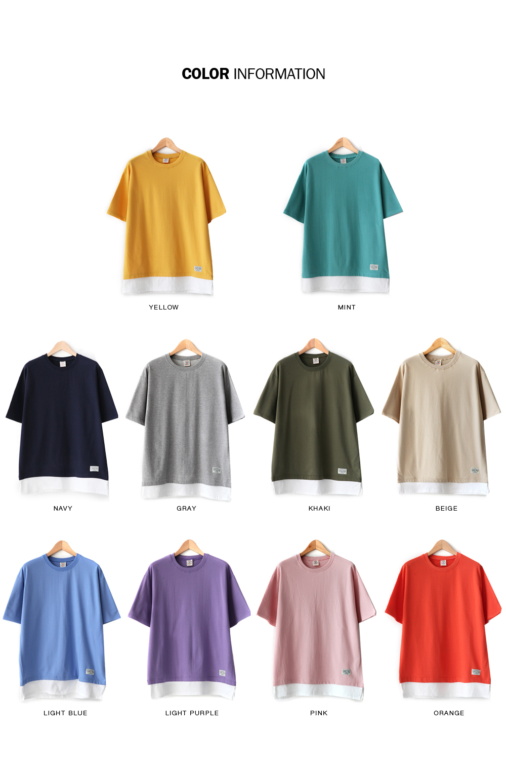 レイヤードコットンTシャツ・全10色 | 詳細画像2