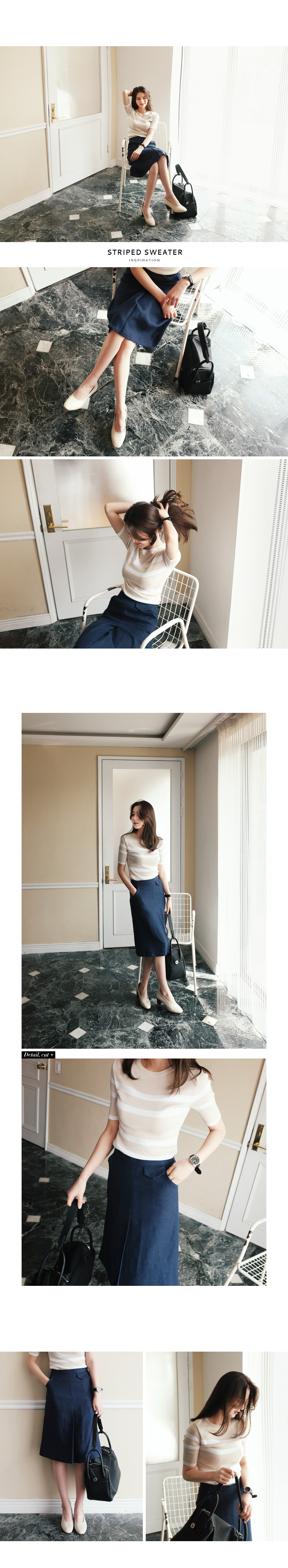 リネン素材フロントスリットAラインスカート・全2色 | DHOLIC PLUS | 詳細画像3