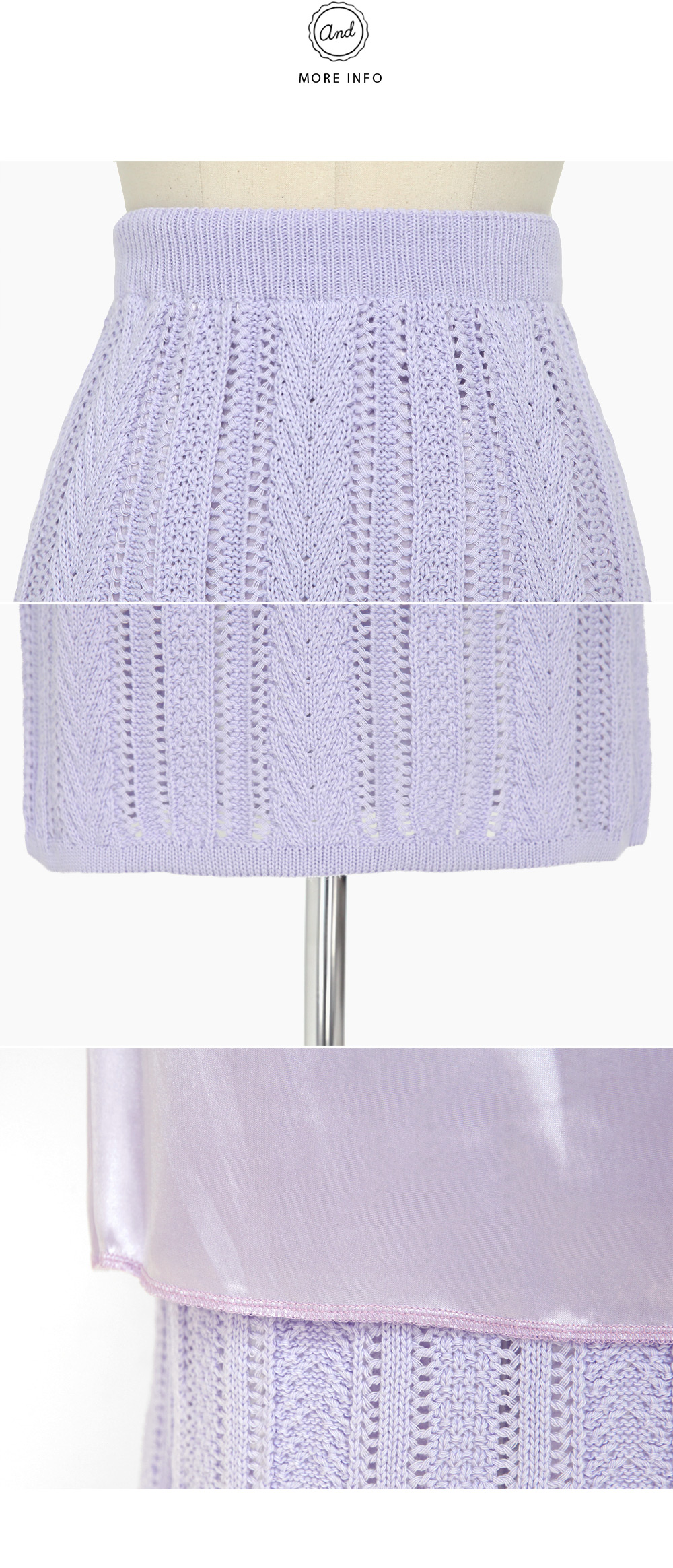 <font color=red><b>**雑誌GLITTER8月号Scawaii7月号掲載**</b></font>ウエストゴムケーブルニットタイトスカート・全3色 | DHOLIC | 詳細画像6