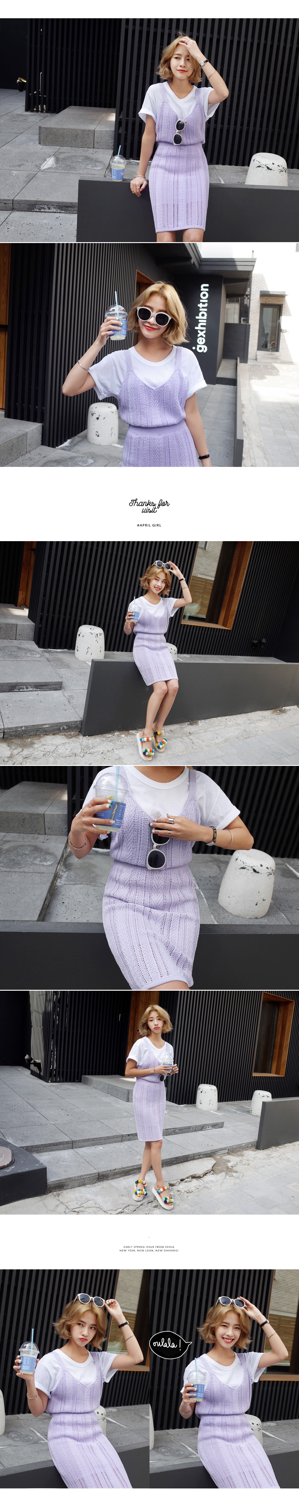 <font color=red><b>**雑誌GLITTER8月号Scawaii7月号掲載**</b></font>ウエストゴムケーブルニットタイトスカート・全3色 | DHOLIC | 詳細画像3