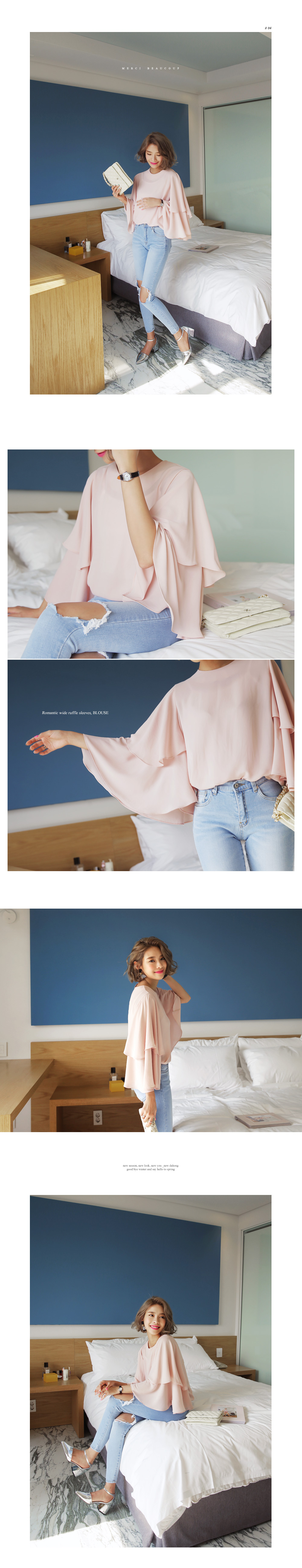 <DHOLIC オリジナル>ティアードラッフルスリーブラウス・全2色 | DHOLIC | 詳細画像6