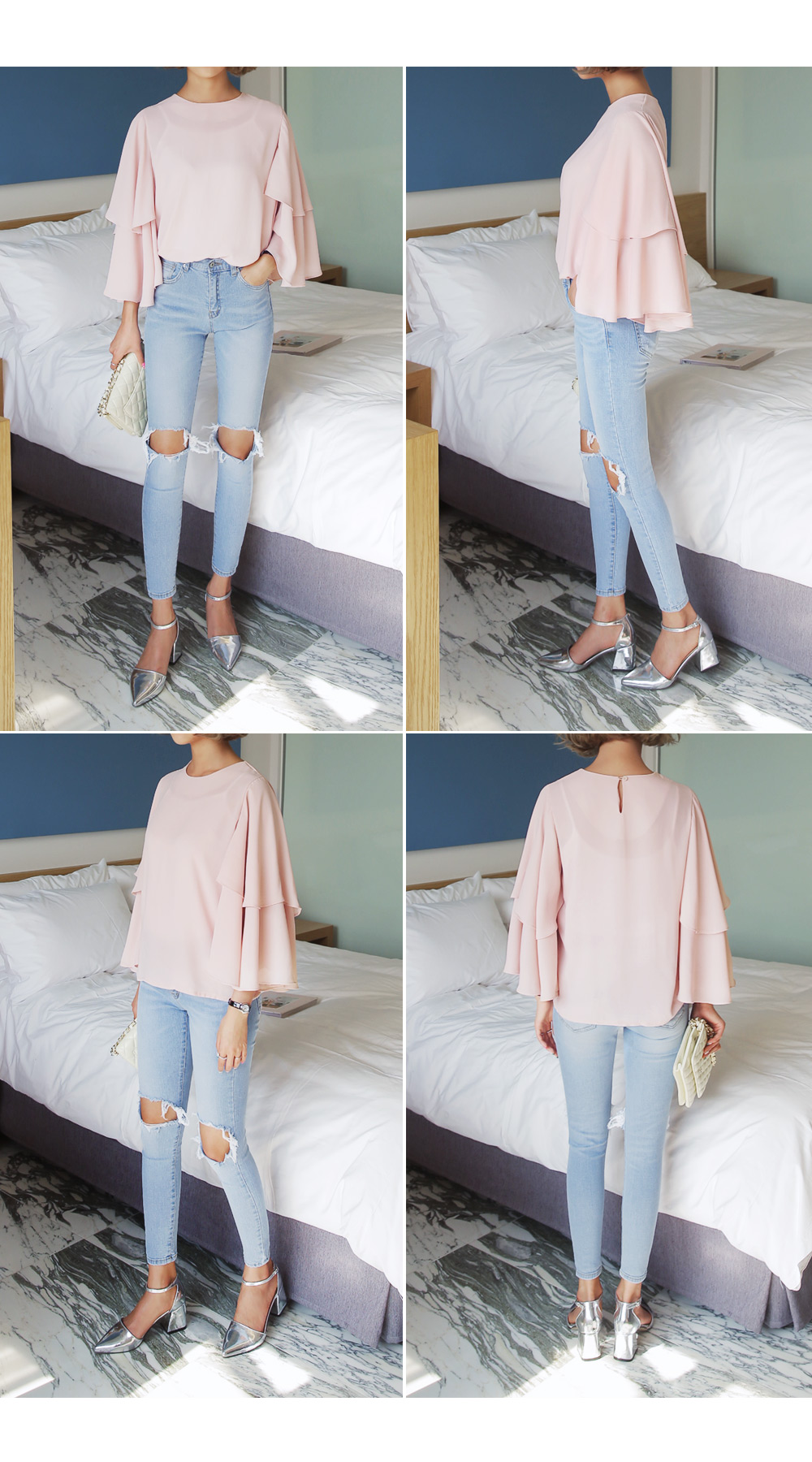 <DHOLIC オリジナル>ティアードラッフルスリーブラウス・全2色 | DHOLIC | 詳細画像9