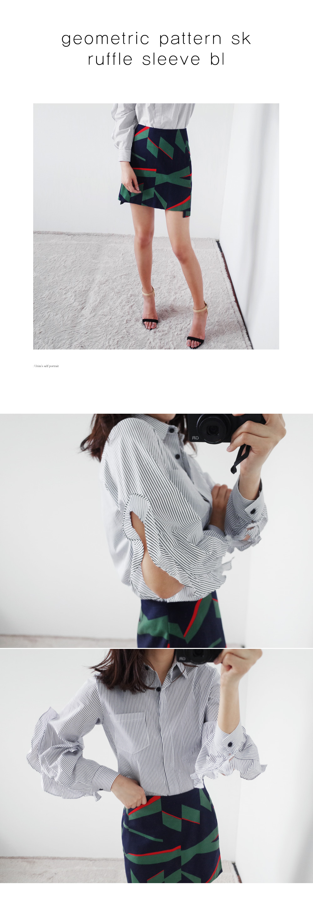 フリルカットアウトスリーブストライプシャツ・全2色 | DHOLIC | 詳細画像6