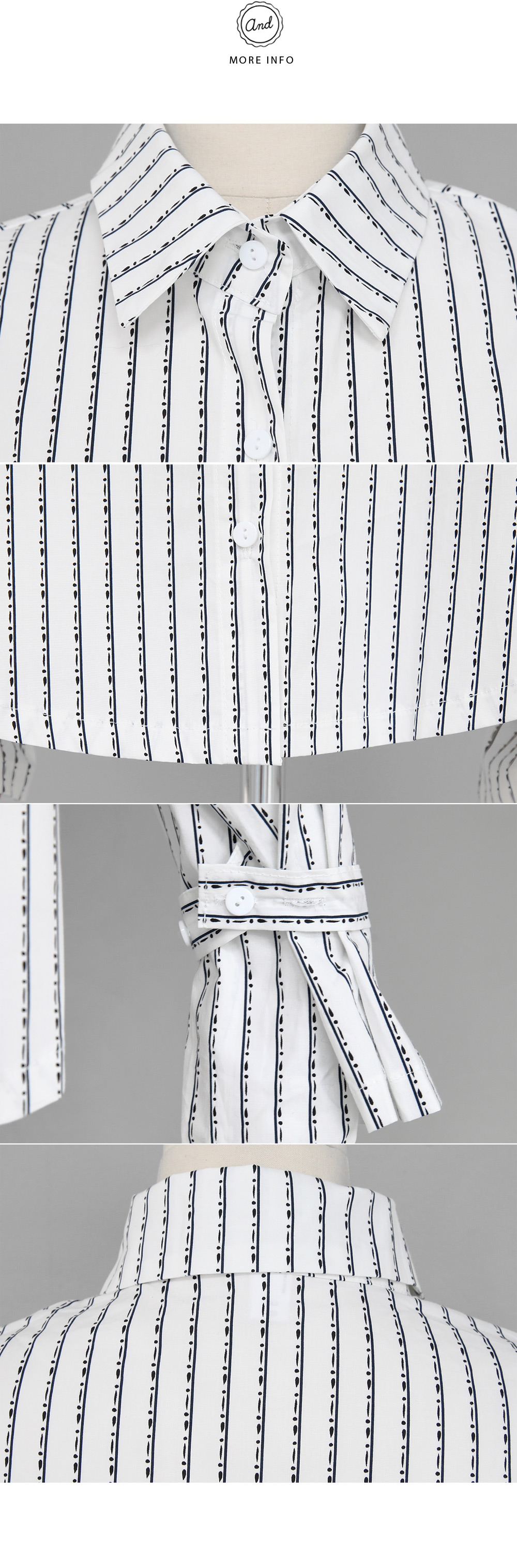 3TYPEストライプパターンバルーンスリーブシャツ・全3色 | DHOLIC | 詳細画像7