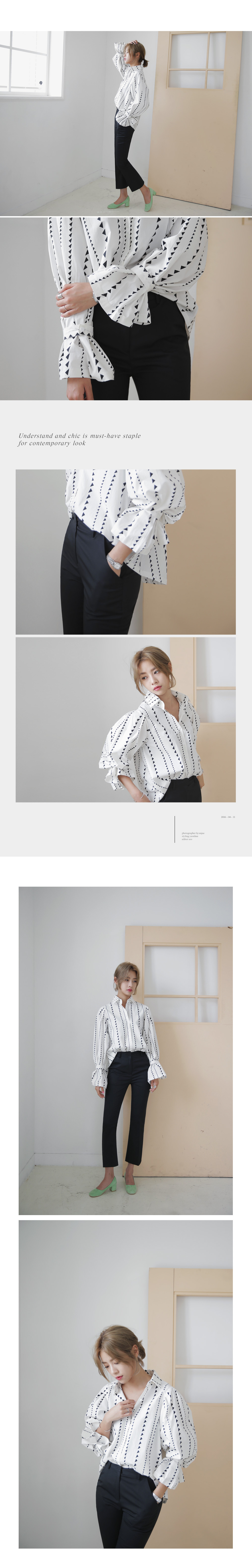 3TYPEストライプパターンバルーンスリーブシャツ・全3色 | DHOLIC | 詳細画像2