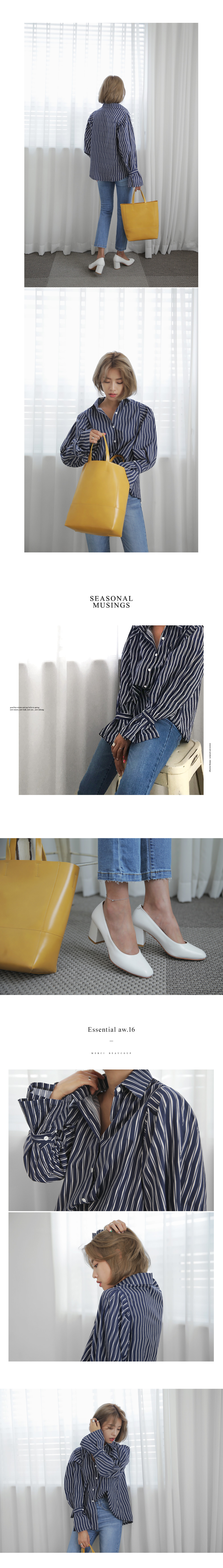 3TYPEストライプパターンバルーンスリーブシャツ・全3色 | DHOLIC | 詳細画像5