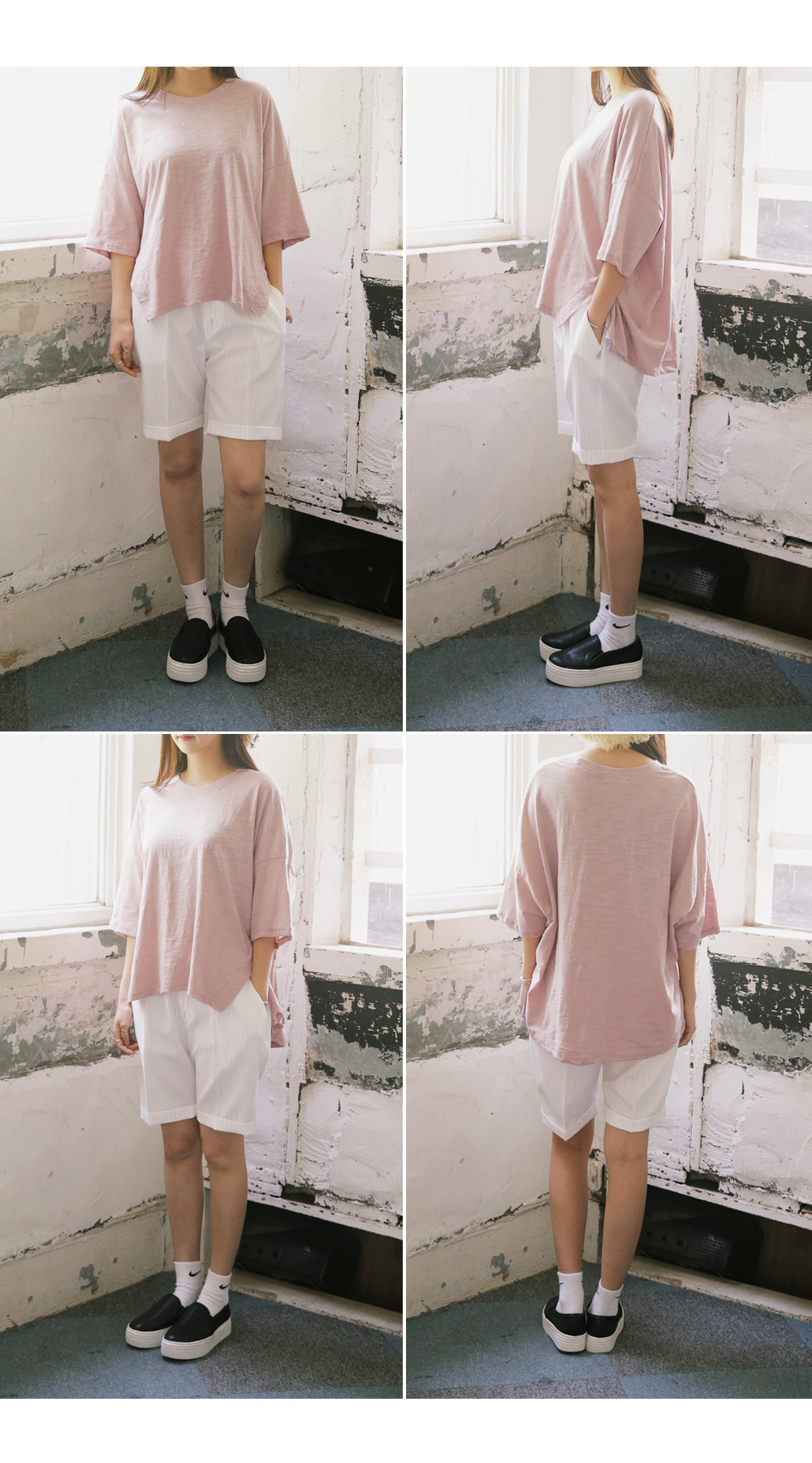 オーバーサイズスリットヘムTシャツ・全4色 | DHOLIC | 詳細画像8