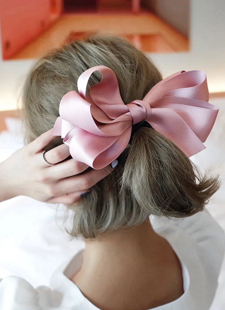 ハンドメイドビッグリボンヘアゴム・全3色 | レディースファッション 