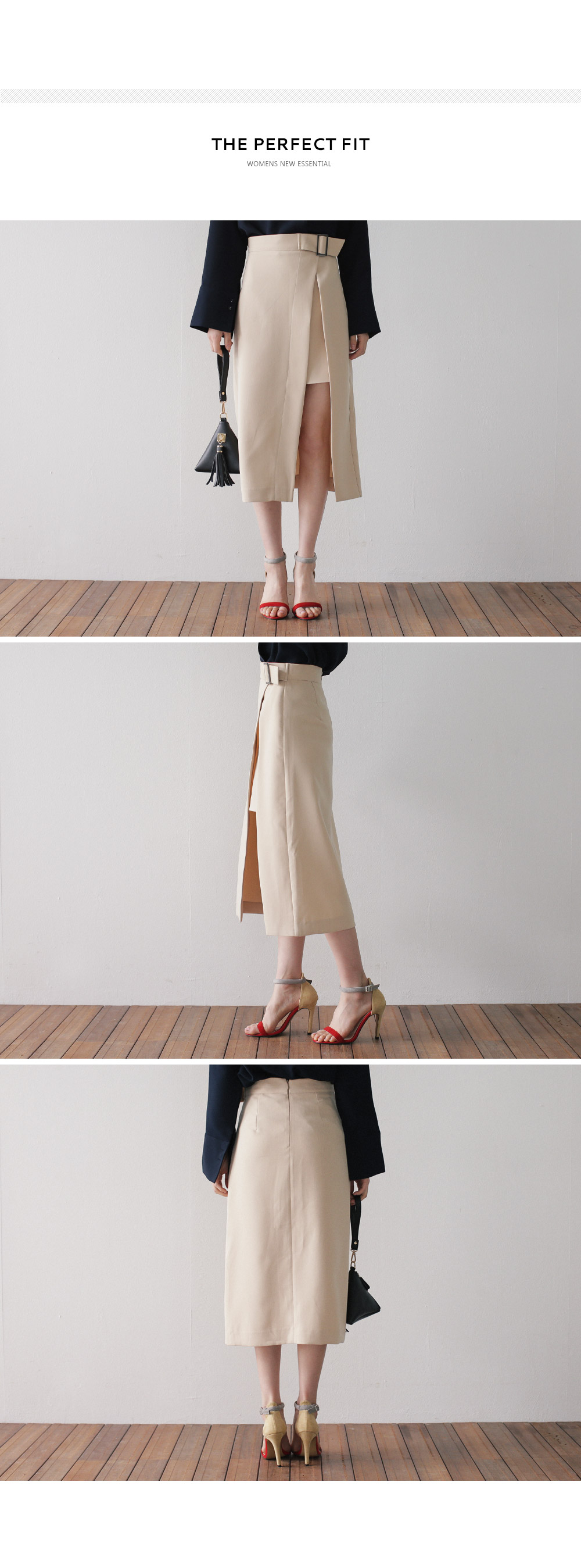 Aラインミディ丈ラップスカート・全3色 | DHOLIC PLUS | 詳細画像2