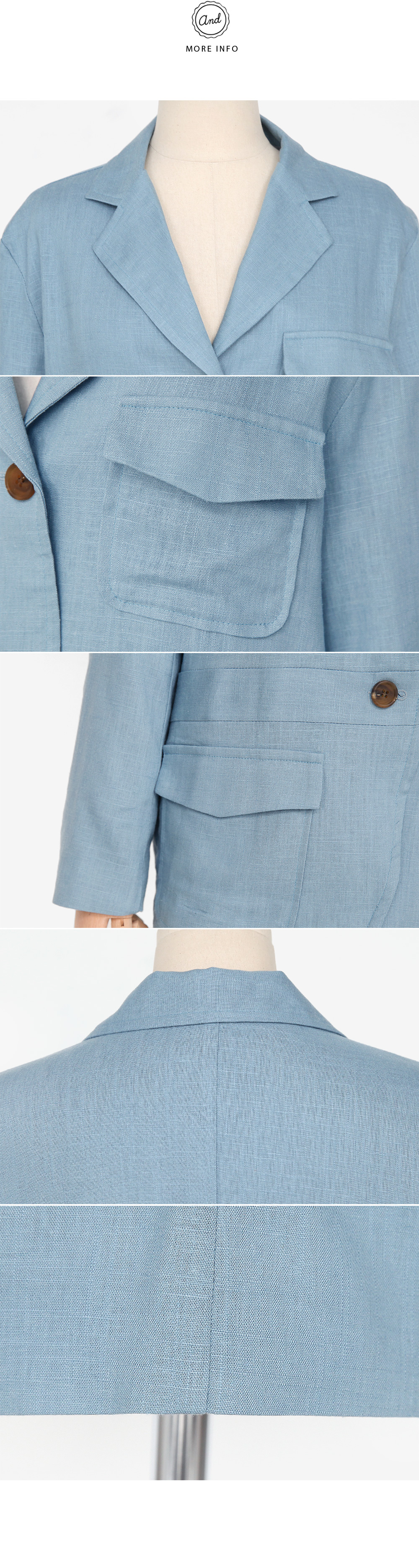 リネン混フラップポケットジャケット・全3色 | DHOLIC | 詳細画像7