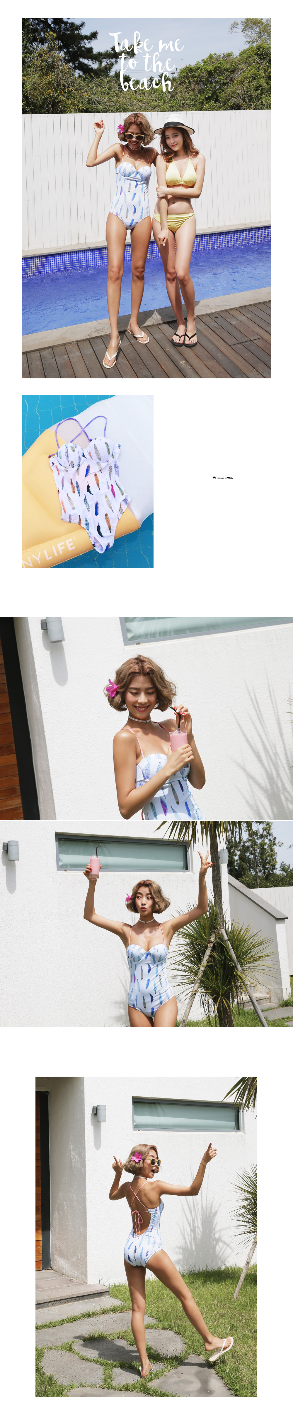 ユニークリーフパターンモノキニ・全2色 | DHOLIC | 詳細画像3