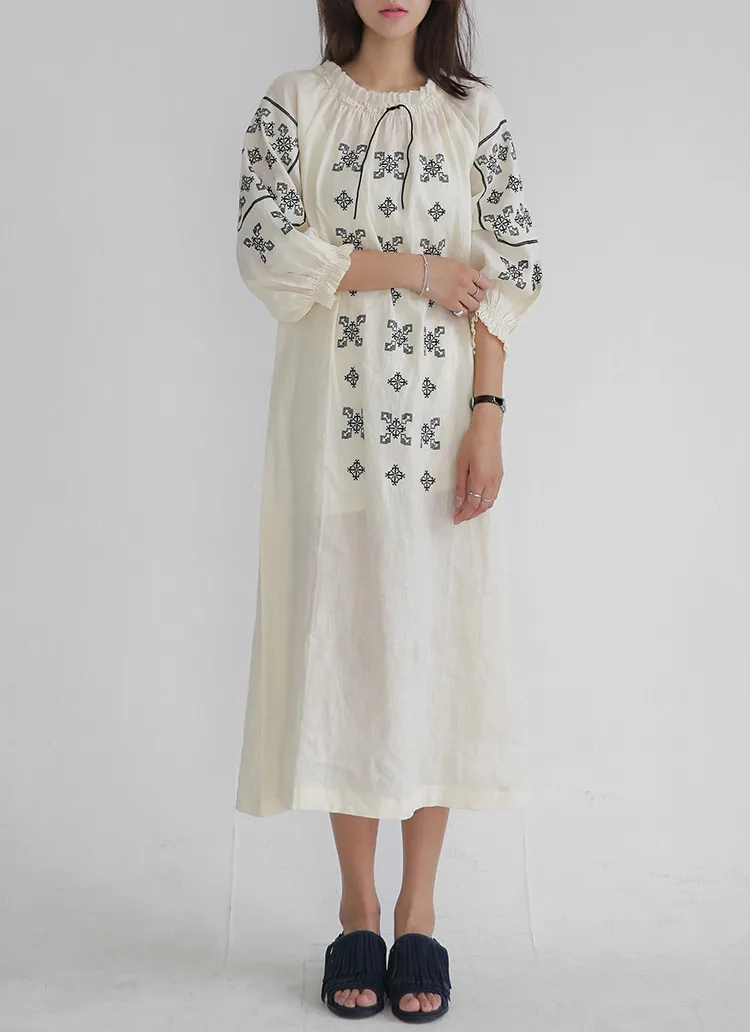 刺繍ディテール2WAYロングワンピース・全2色 | DHOLIC | 詳細画像1