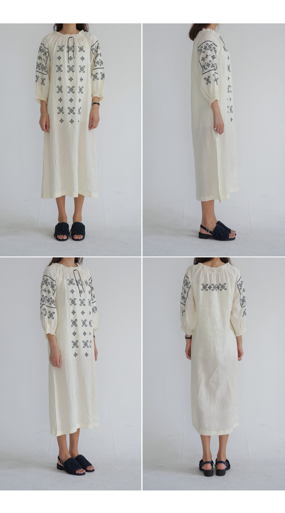 刺繍ディテール2WAYロングワンピース・全2色 | DHOLIC | 詳細画像5