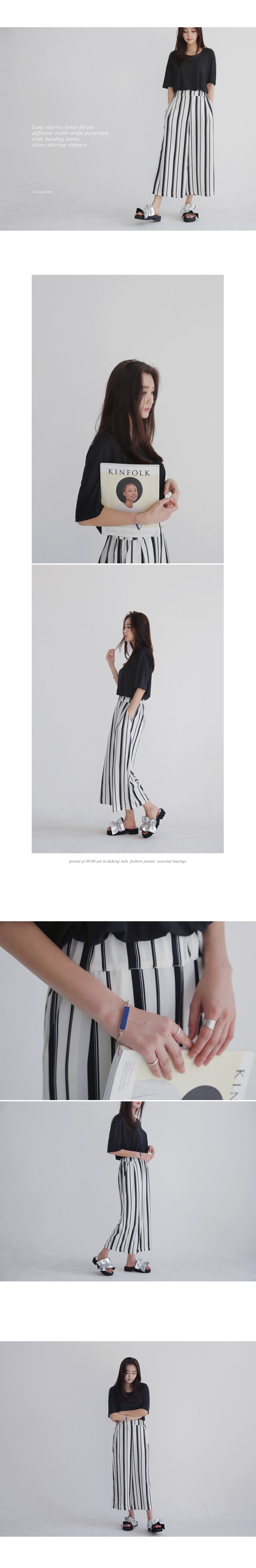 <font color=red><b>**雑誌JELLY9月号掲載**</b></font>マルチストライプイージーワイドパンツ・全3色 | DHOLIC | 詳細画像2