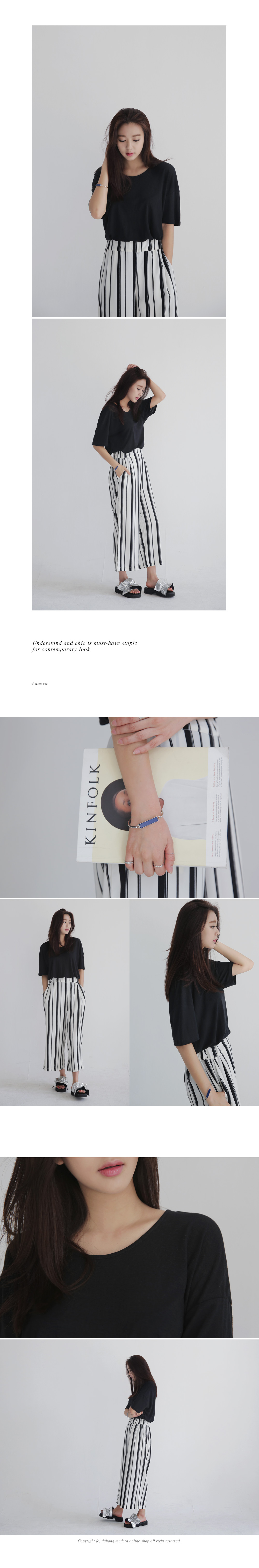 <font color=red><b>**雑誌JELLY9月号掲載**</b></font>マルチストライプイージーワイドパンツ・全3色 | DHOLIC | 詳細画像4