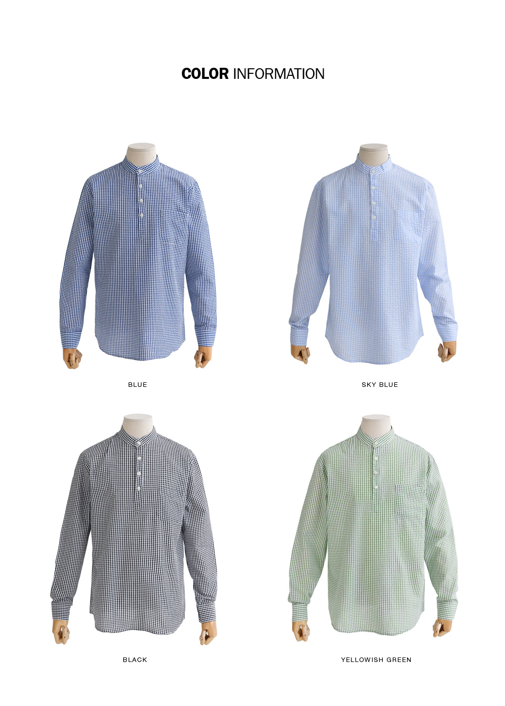 スタンドヘンリーネックチェックシャツ・全4色 | 詳細画像2