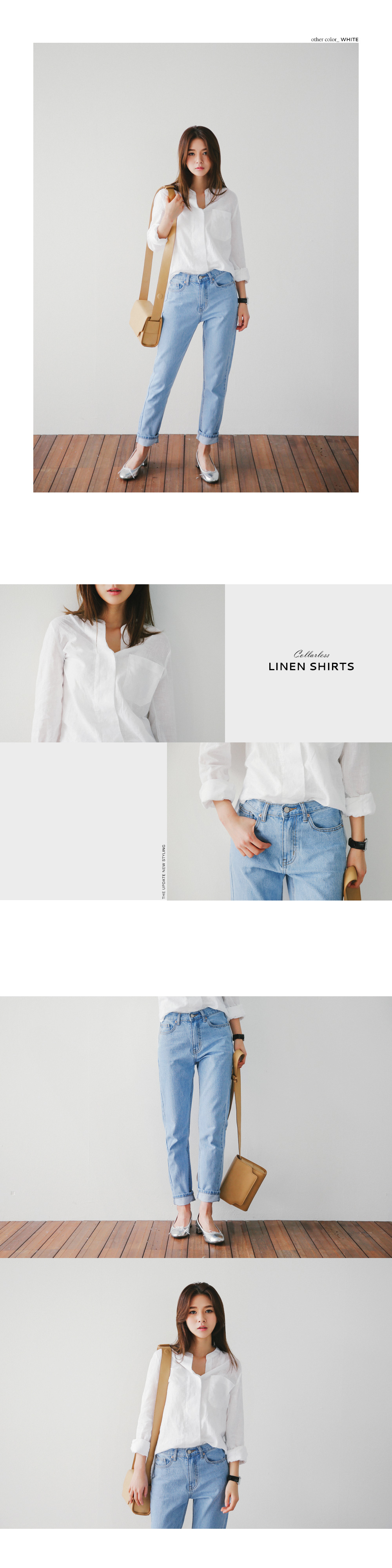 リネン混ワンポケットバンドカラーシャツ・全5色 | DHOLIC PLUS | 詳細画像5