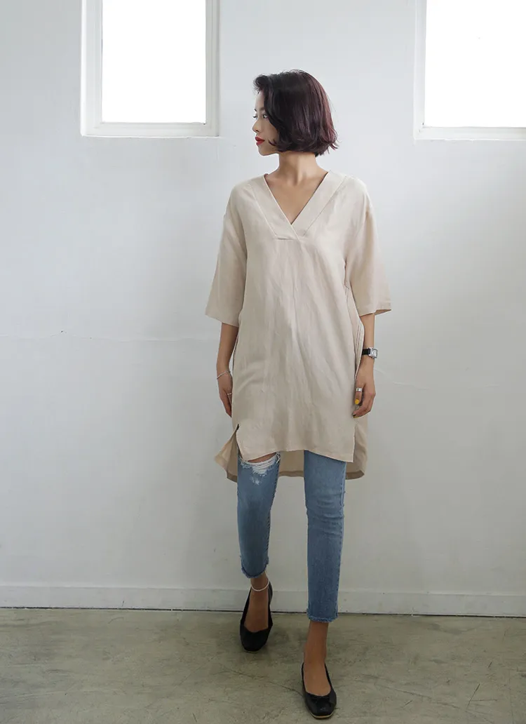 Vネックワンピース&スリーブタイSET・全3色 | DHOLIC | 詳細画像1