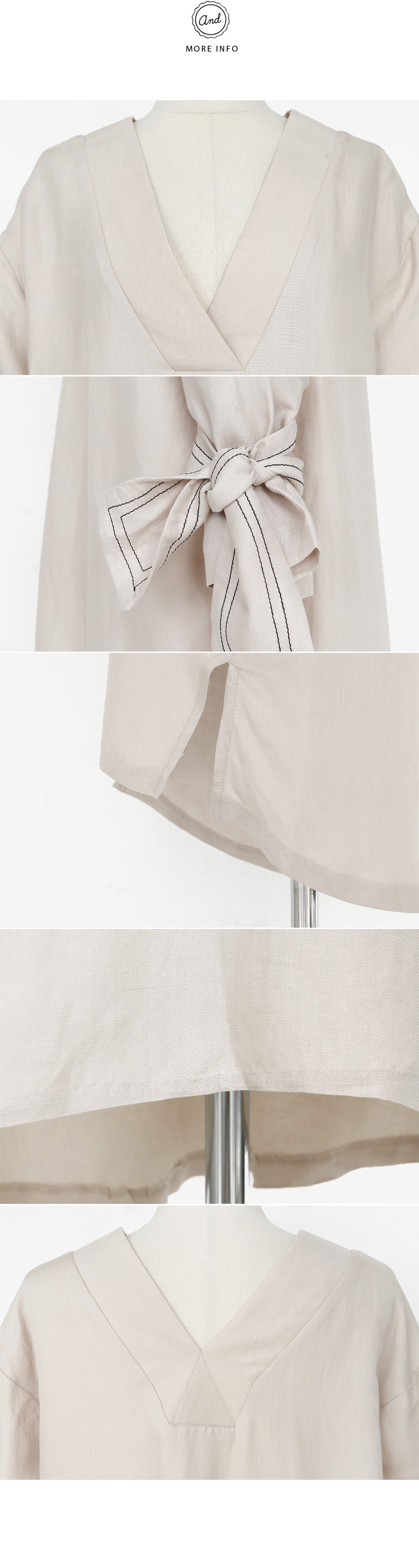 Vネックワンピース&スリーブタイSET・全3色 | DHOLIC | 詳細画像7