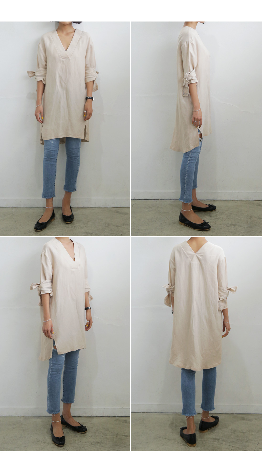 Vネックワンピース&スリーブタイSET・全3色 | DHOLIC | 詳細画像6