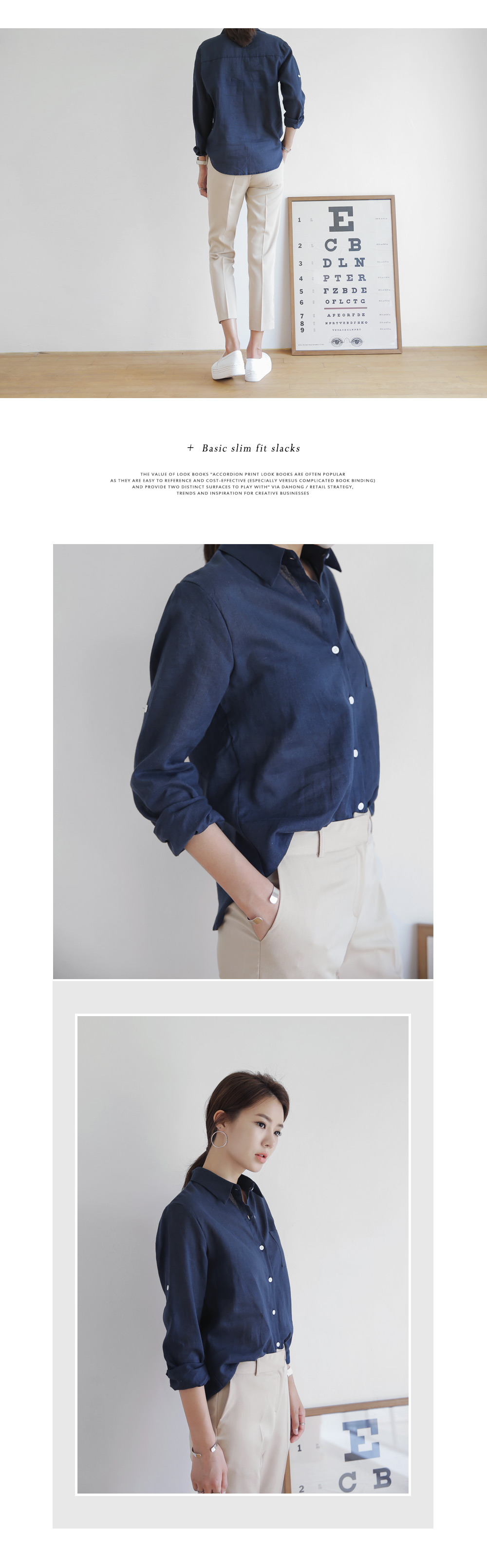 リネン混ラウンドヘムワンポケットシャツ・全5色 | DHOLIC | 詳細画像4