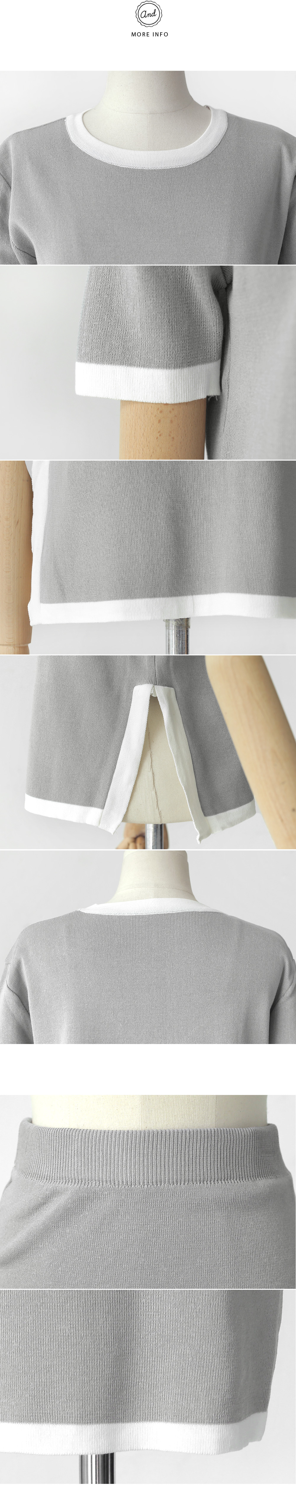 バイカラースリットニットTシャツ＆タイトスカートSET・全3色 | DHOLIC | 詳細画像6