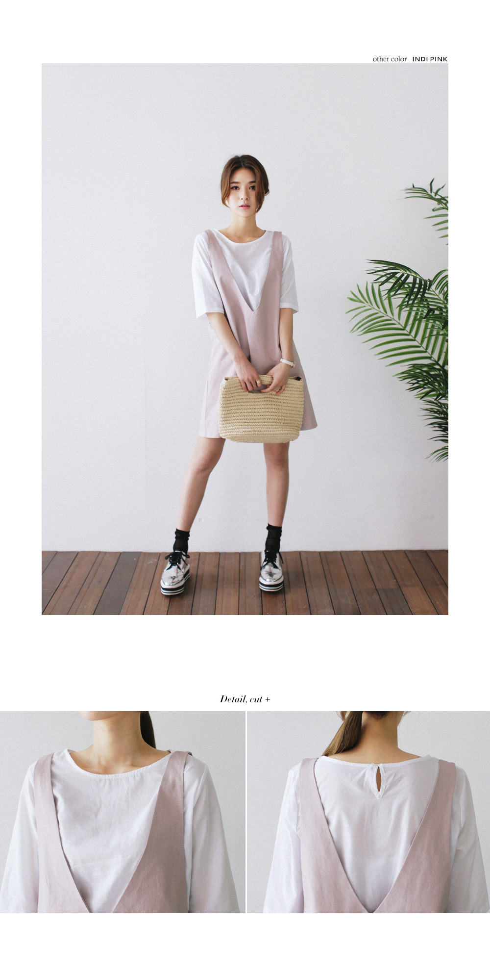 Vネックワンピース&レイヤードTシャツSET・全3色 | DHOLIC PLUS | 詳細画像5